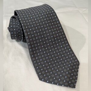 NWT Brooks Brothers Stain Resistant Blue and Gray Patterned 100% Silk Tie
